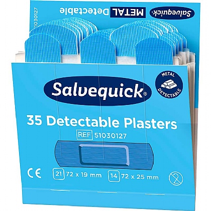 Salvequick Blue Detectable Plaster (Pack of 6)