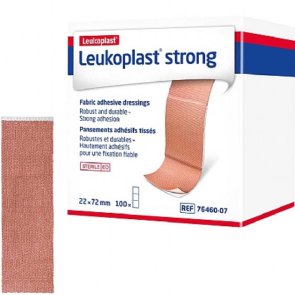 Leukoplast Strong Fabric Plasters, 7.2 x 2.2cm (Pack of 100)