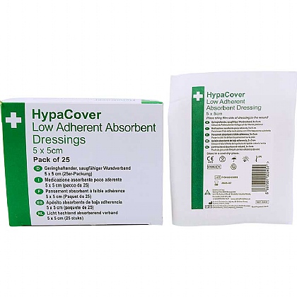 HypaCover Low Adherent Absorbent Dressing, 5x5cm (Pack of 25)