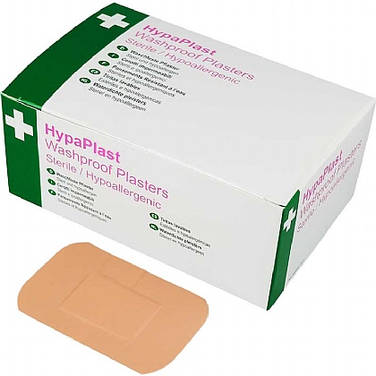 HypaPlast Pink Large Washproof Plasters, 7.2cmx5cm Sterile Hypoallergenic (Pack of 100)