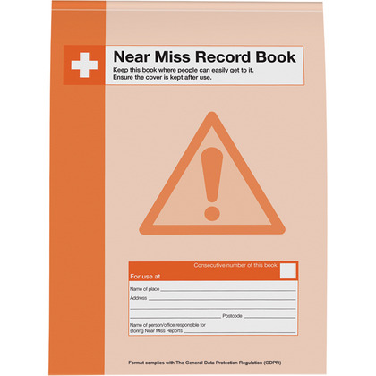 GDPR Compliant Workplace Near Miss Record Book, A4