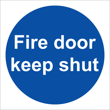 Fire Door Keep Shut Sign (10cmx10cm)