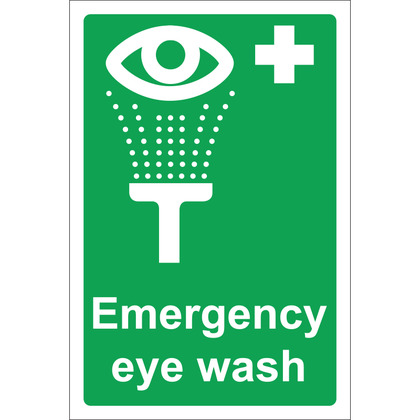 Emergency Eye Wash Sign, 20x30cm (Rigid)