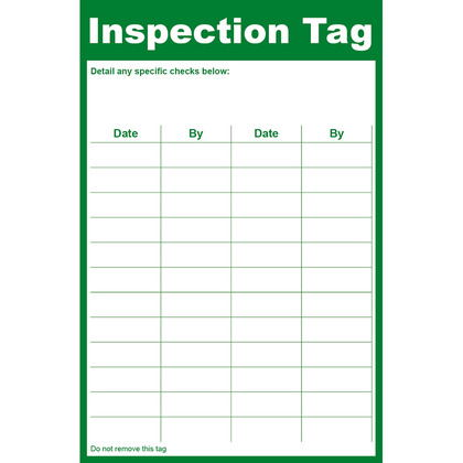 General Inspection Tag, 8.5x13cm