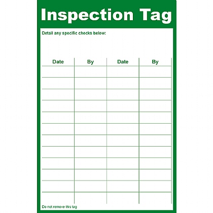 General Inspection Tag, 8.5x13cm (Pack of 10)