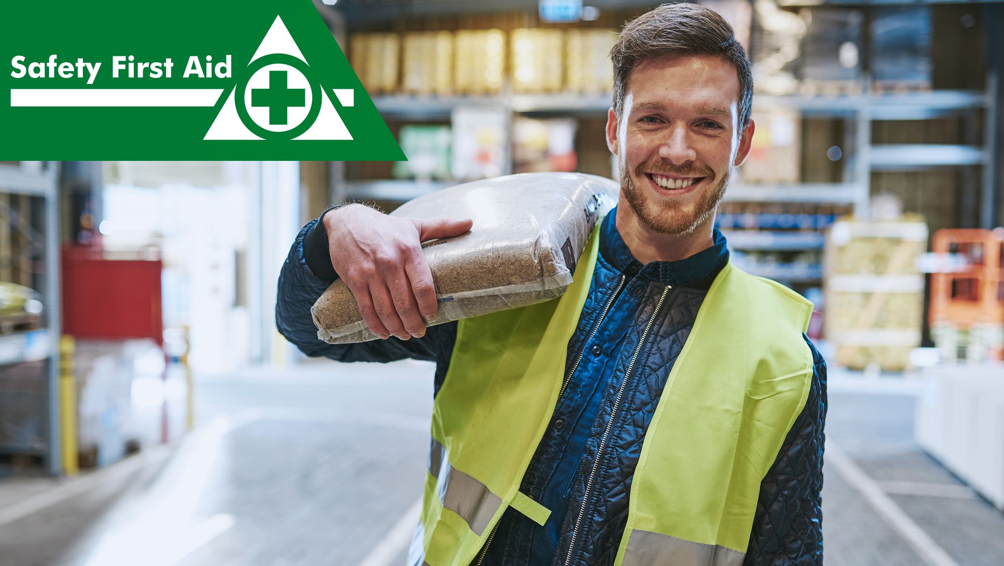 worker smiling at camera