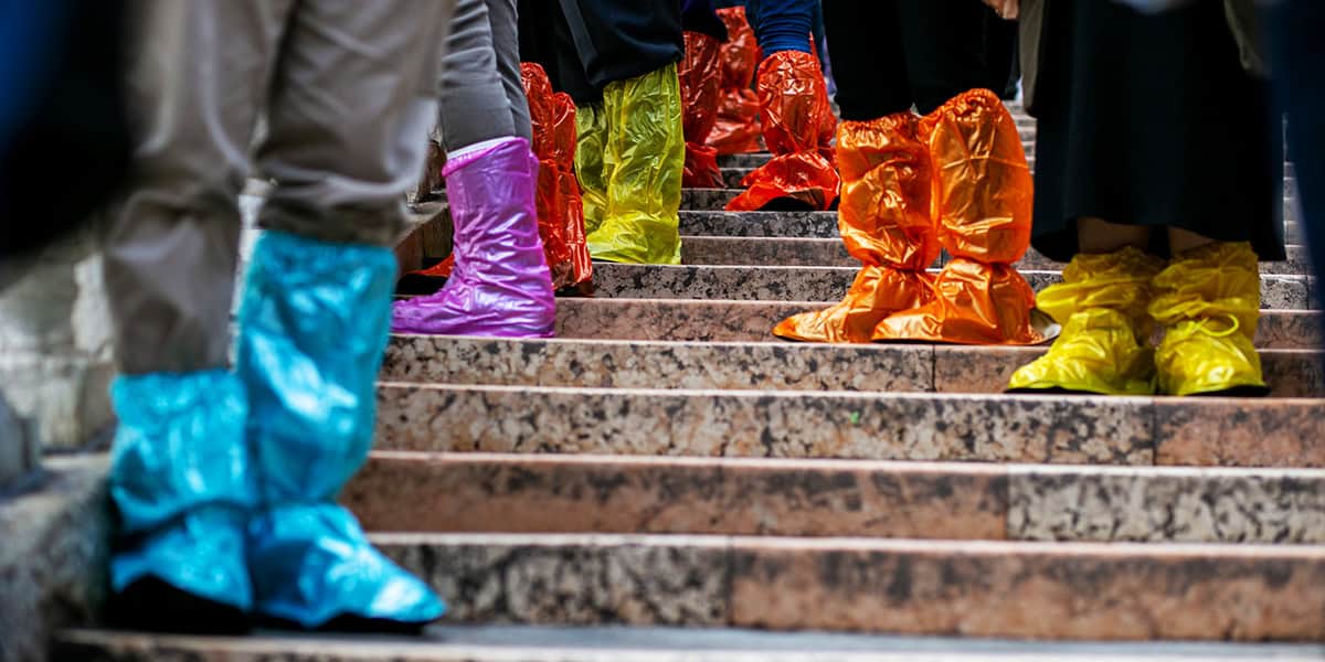 Multicoloured disposable overshoes