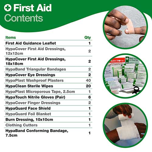 British Standard Compliant First Aid Kit in Nylon Case (Pack of 10