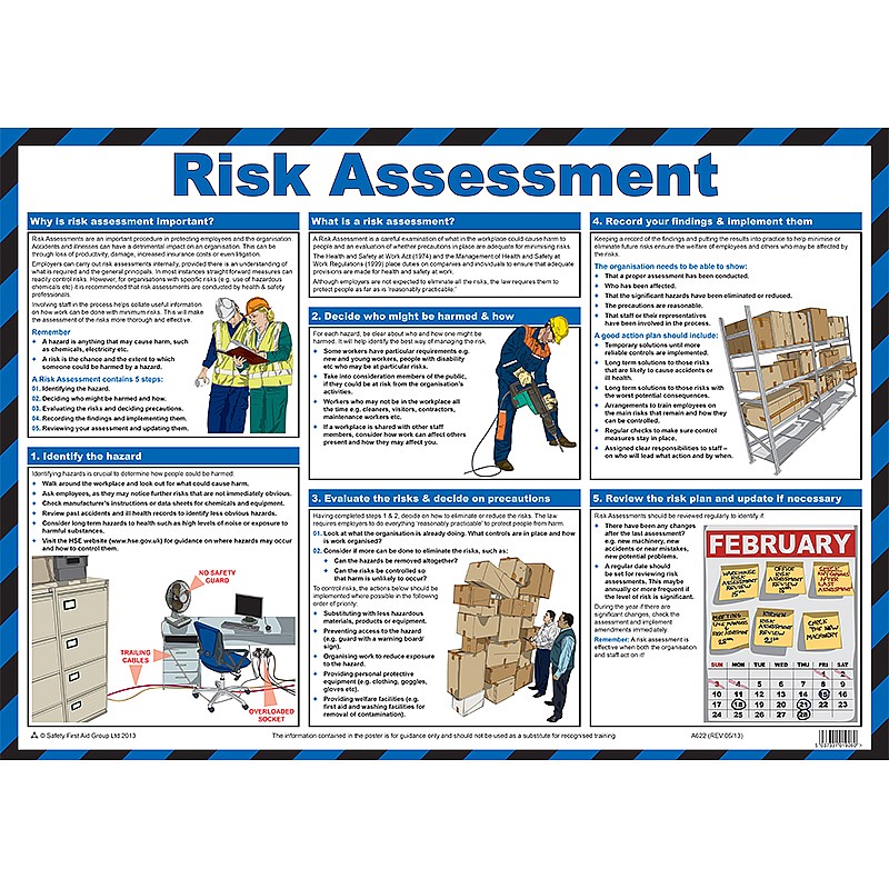 Health And Safety Law Poster Mileta Signs First Aid Accident Book A4 ...
