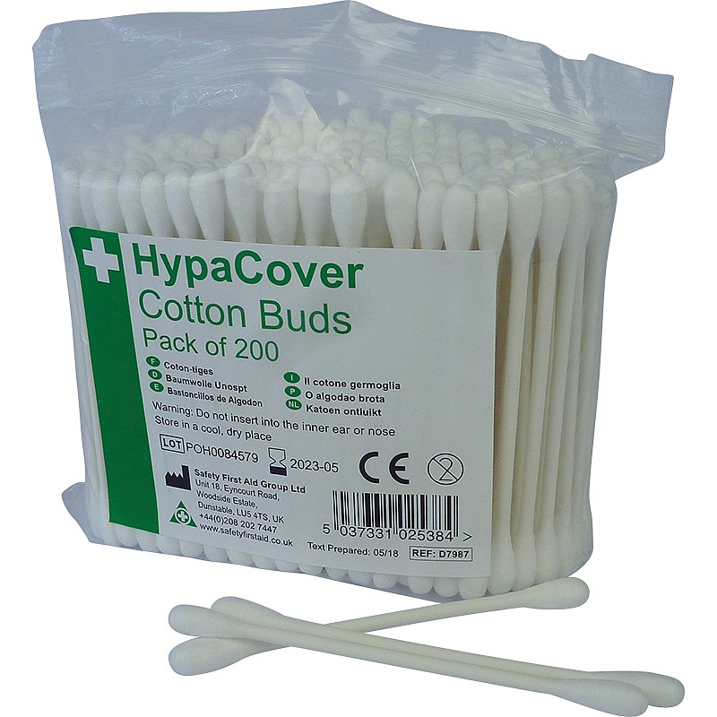 HypaCover Cotton Buds (Pack of 200) | Cotton Wool | Safety First Aid