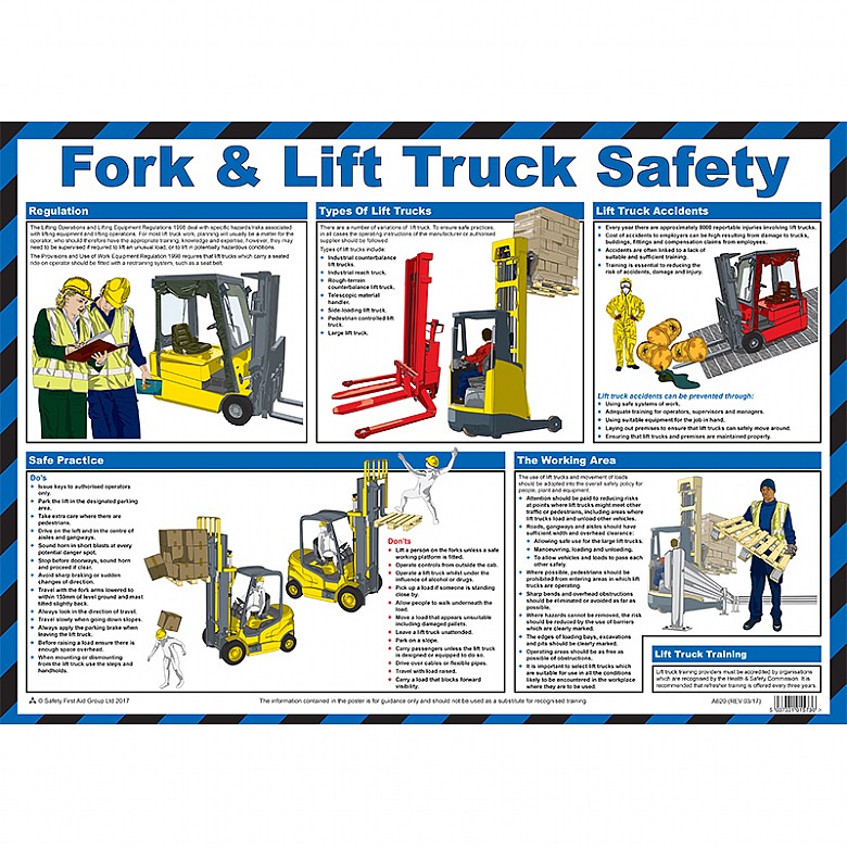 Fork & Lift Truck Safety Poster, Laminated
