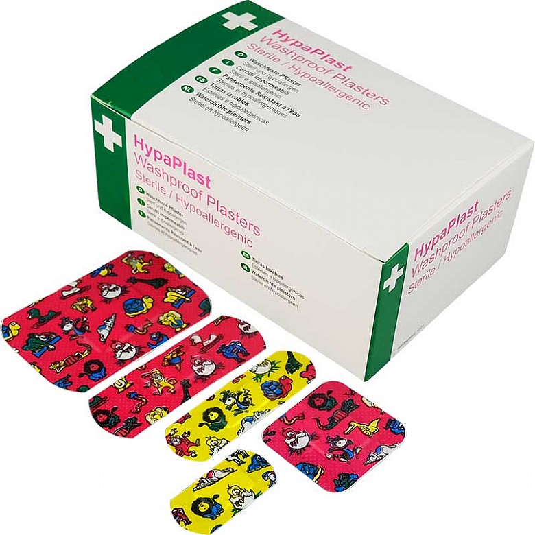 HypaPlast Children's Washproof Plasters, Assorted (Pack of 100)