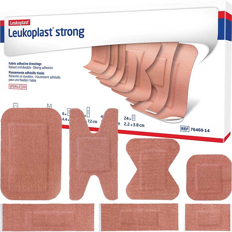 Leukoplast Strong Fabric Plasters, Assorted (Box of 126)