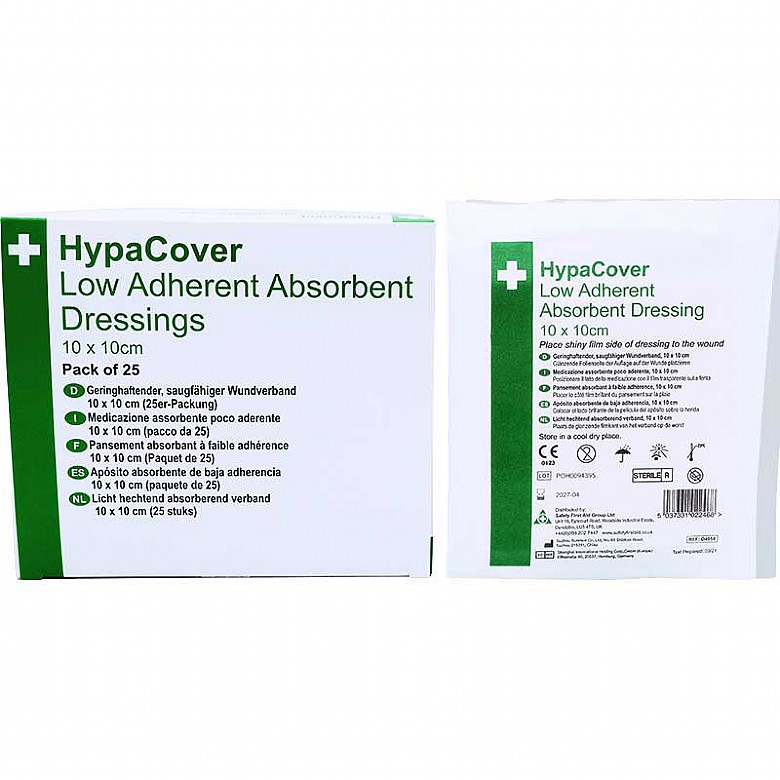 HypaCover Low Adherent Absorbent Dressing, 10x10cm (Pack of 25)
