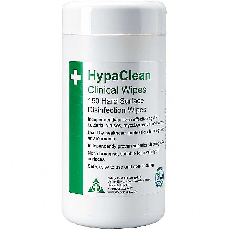 HypaClean Clinical Wipes, Tub of 150