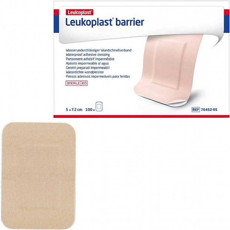 Leukoplast Barrier Waterproof Plasters, Large 7.2x5cm (Pack of 100)
