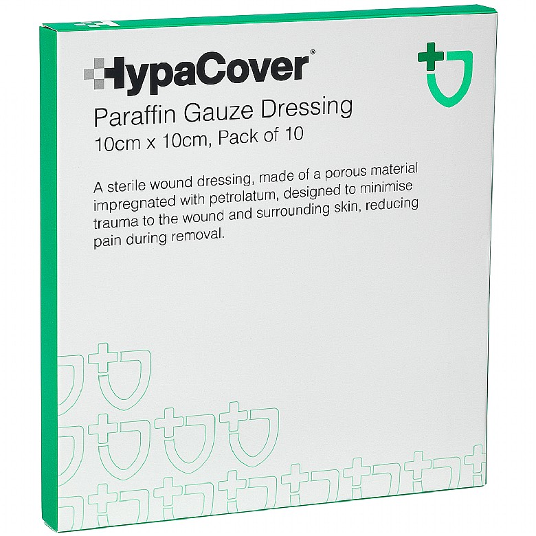 HypaCover Paraffin Gauze Dressing – 10 Pack (10 x 10cm)