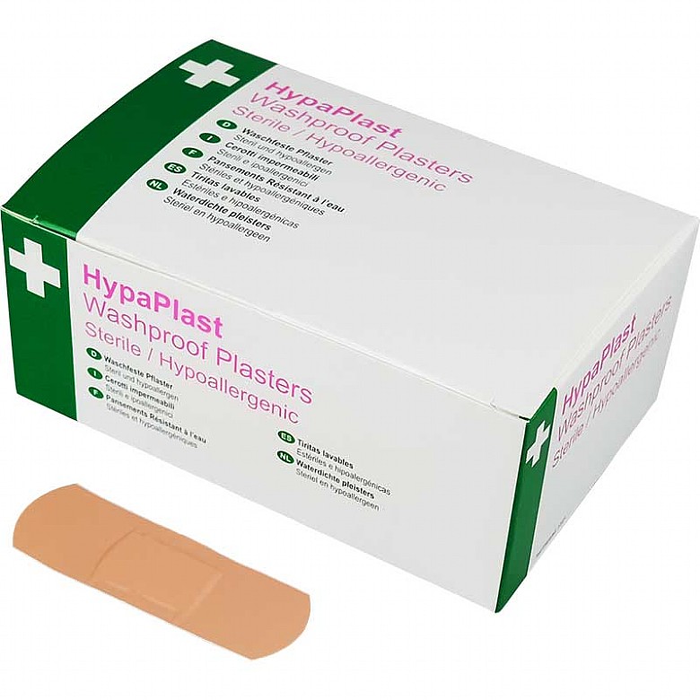 HypaPlast Pink Washproof Plasters, 7.2x2.5cm (Pack of 100)