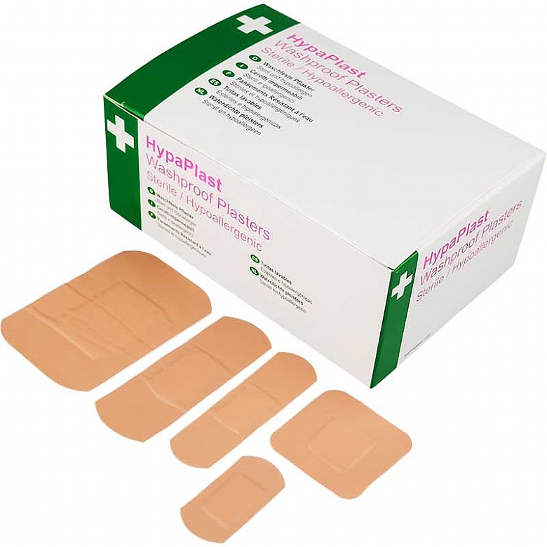 HypaPlast Pink Washproof Plasters, Assorted (Pack of 100)