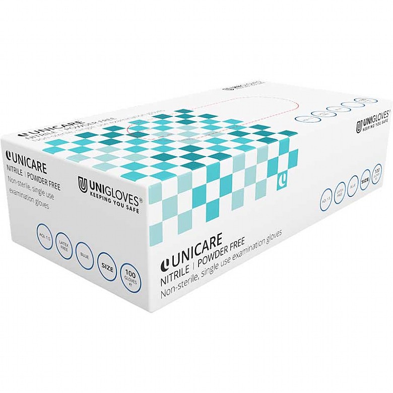Unicare Nitrile Gloves, Box of 100
