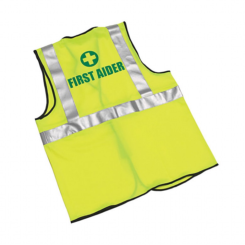 First Aider Hi Viz Waistcoat, Large/X-Large (Yellow)