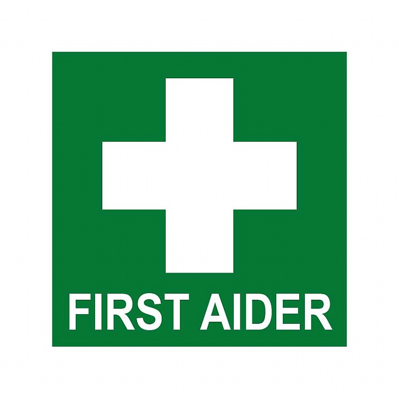 First Aider Helmet Sticker, 5 x 5cm, Pack of 10