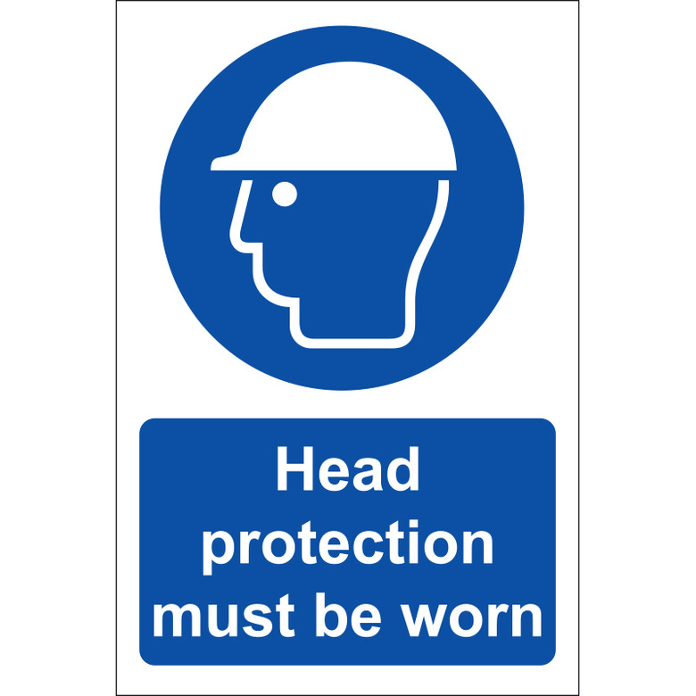 Safety Helmets Must Be Worn Sign, Rigid, 20x30cm