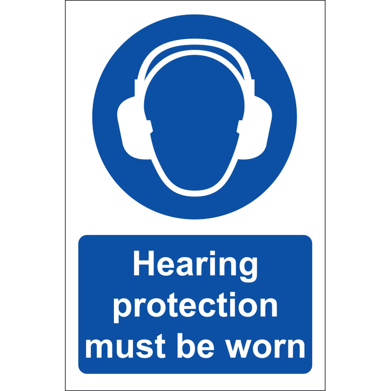 Hearing Protection Must Be Worn Sign, Rigid, 20x30cm