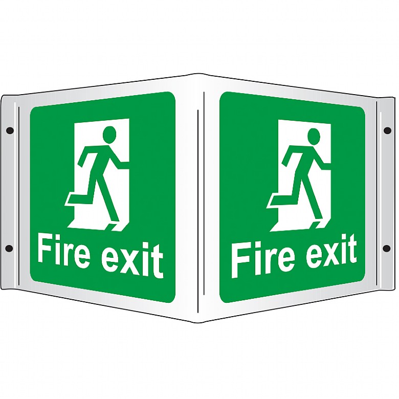 Fire Exit 3D Projecting Sign, 43x20cm
