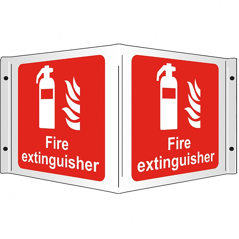 Fire Extinguisher Rigid 3D Projecting Sign 43x20cm