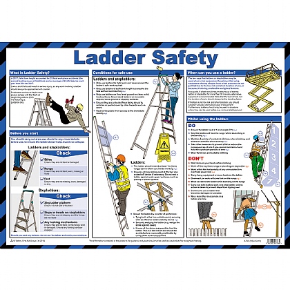 Ladder Safety Poster, A2, Laminated