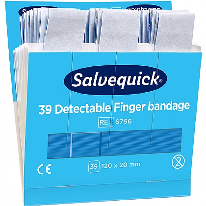 Salvequick Blue Detectable Finger Plaster, Single Refill