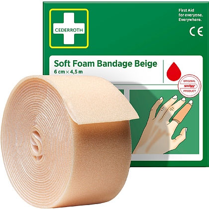 Cederroth Soft Foam Bandage, Beige, 6cm x 4.5m