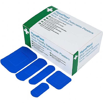 HypaPlast Blue Visually Detectable Plasters, Assorted (Pack of 100)