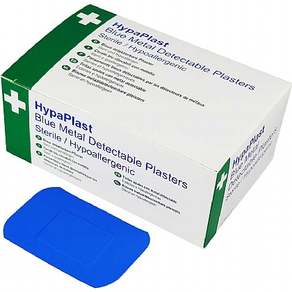 HypaPlast Blue Catering Plasters, 7.2x5cm (Pack of 100)