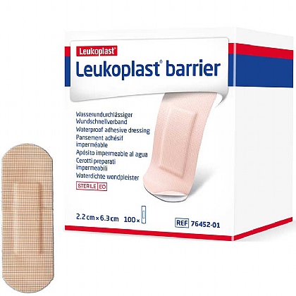 Leukoplast Barrier Waterproof Plasters, 6.3x2.2cm (Pack of 100)