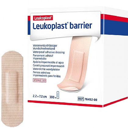 Leukoplast Barrier Waterproof Plasters, 7.2x2.2cm (Pack of 100)