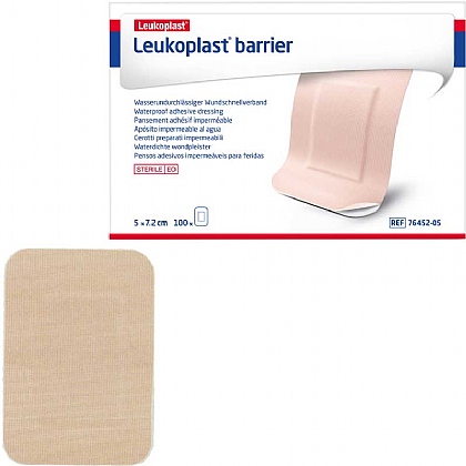 Leukoplast Barrier Waterproof Plasters, Large 7.2x5cm (Pack of 100)