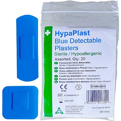 HypaPlast Blue Catering Plasters, Assorted (Pack of 20)