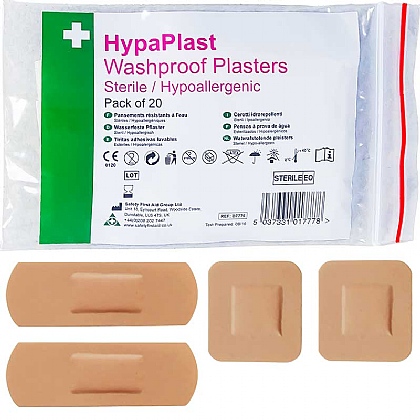 HypaPlast Pink Washproof Plasters, Assorted (Pack of 20)