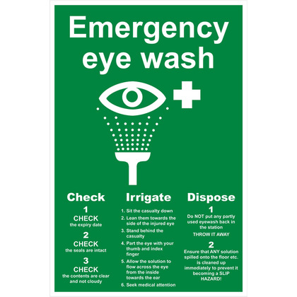 Eye Wash Sign 200x300mm (Vinyl)