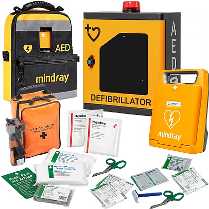 Mindray C1A AED Bundle with HypaStop Bleed Control Kit & HypaGuard Indoor Cabinet