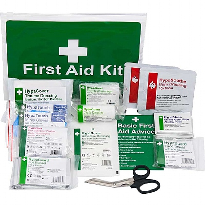 Car and Taxi First Aid Kit in Vinyl Zipper Wallet