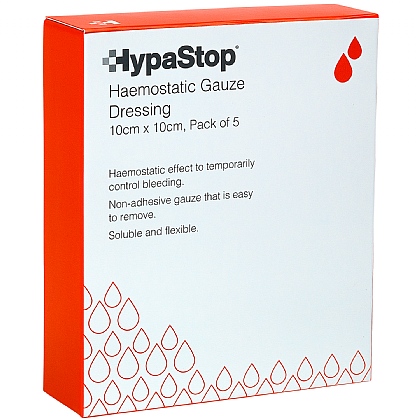 HypaStop Haemostatic Gauze, 10cm x 10cm (Pack of 5)