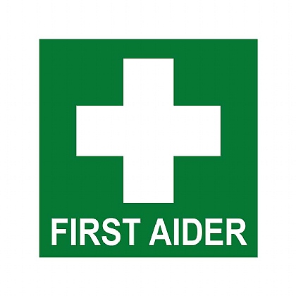 First Aider Helmet Sticker, 5 x 5cm, Pack of 10