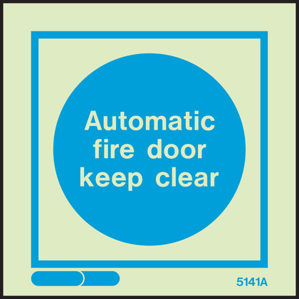 Photoluminescent Automatic Fire Door Keep Clear Sign Fire Safety