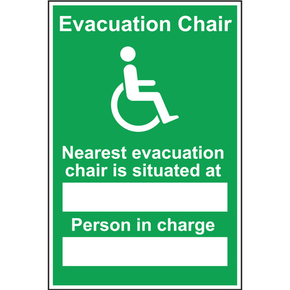 Nearest Evacuation Chair Sign