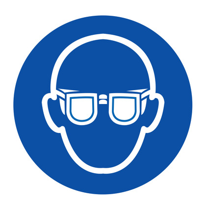 PPE Label - Eye Protection, Vinyl, 10cm dia.