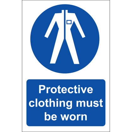 Protective Clothing Must Be Worn Sign, Rigid, 20x30cm
