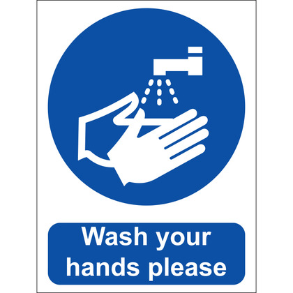 Wash Your Hands Please Sign, Vinyl 15x20cm